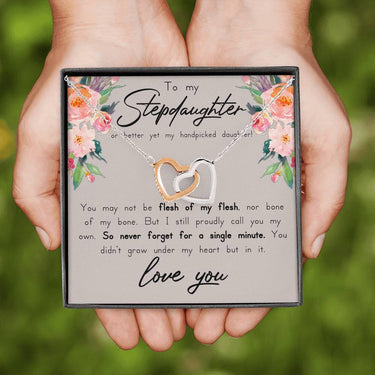 Stepdaughter 'Handpicked' Interlocking Hearts Necklace - Love You This Much
